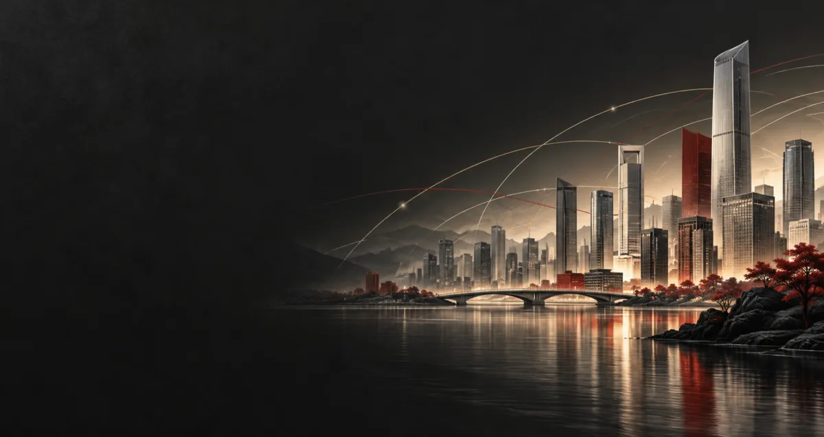 AI 示意图:虚构城市风貌
